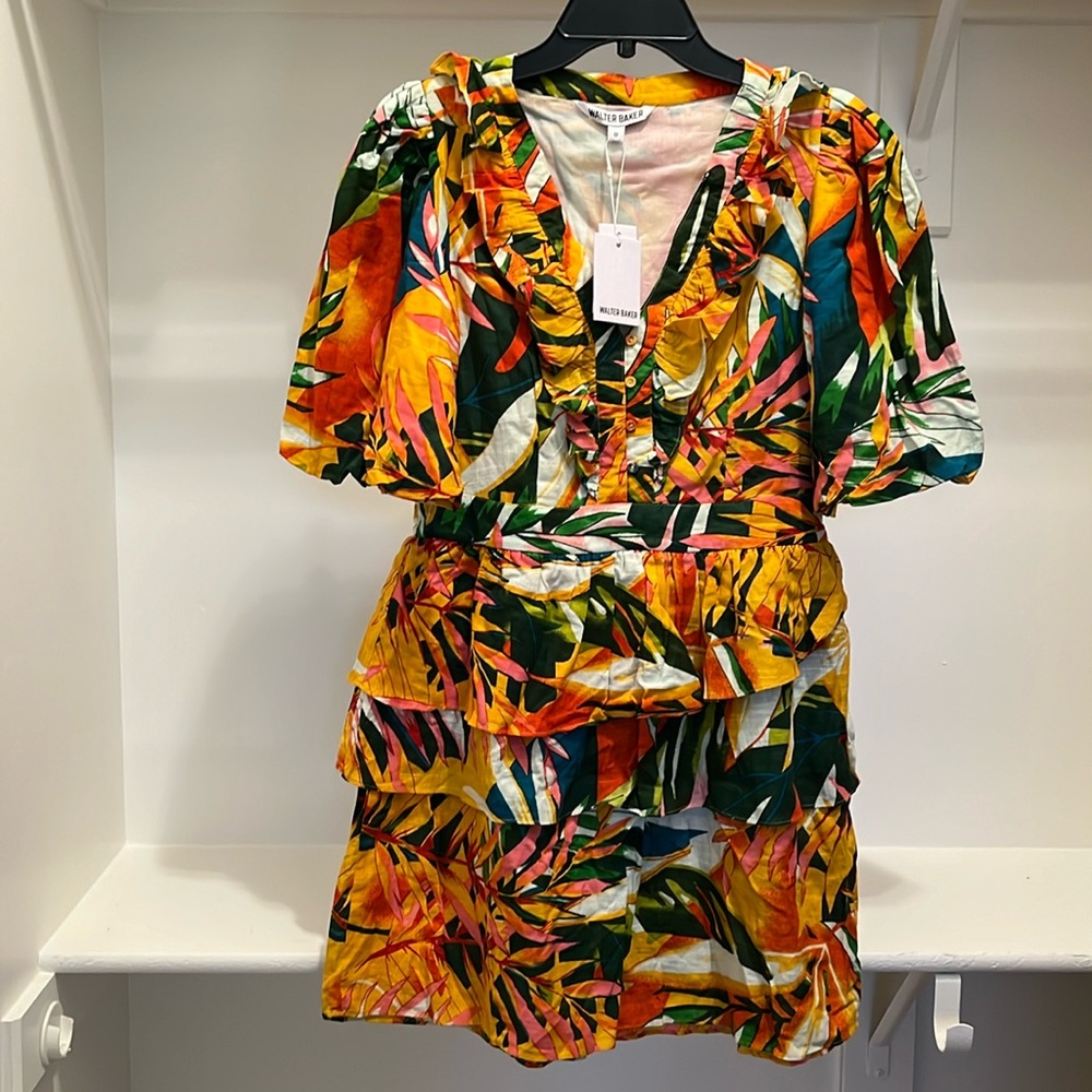 NWT Walter Baker Floral Ruffle Dress